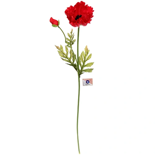 Цветок искусственный Natur 60см Мак красный_5