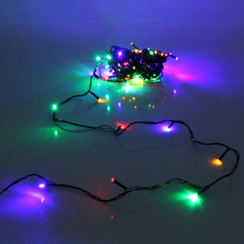 Гирлянда для дома НИТЬ 14 м 100 ламп LED черный пров.,8 реж, IP-20, Мультицвет (ПЕРВАЯ ЦЕНА)