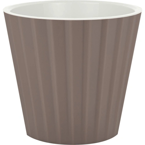 Горшок для цветов пластиковый 3,3л d-19см "Sand"  c дренажной вставкой, французский платан