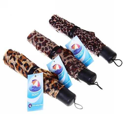 Зонт женский механический Твой стиль - леопард, 8 спиц, d-100, длина в слож виде 23 _6