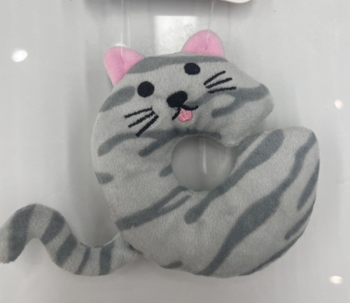 Игрушка для кошек мягкая "Котик", цвет серый, 9,4*11,5см
