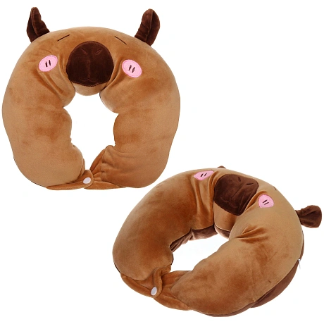 Подушка дорожная "TRIP - Cutie", капибара, цвет коричневый