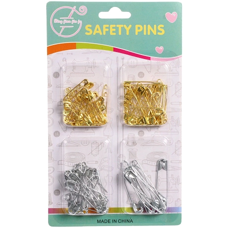 Булавки английские 55-85шт "Favorite Hous", цвет золото и серебро