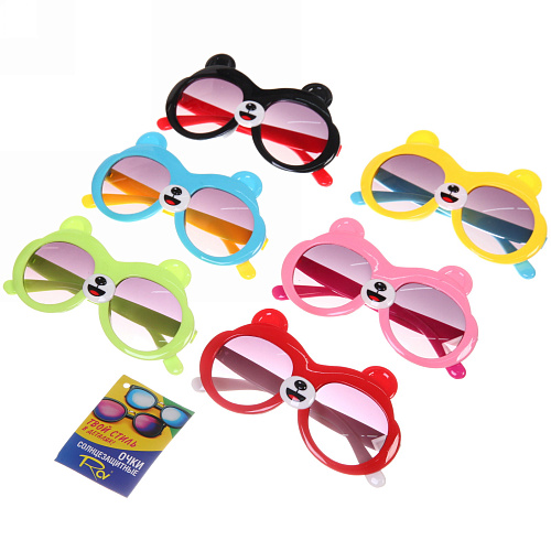 Очки солнцезащитные детские "Sunny Kids - Bear", микс 6 цветов