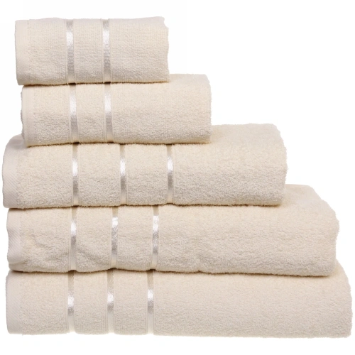 Полотенце махровое 70*140см "LUNA" цвет бежевый 01020 плотность 360гр/м2 с петелькой-подвесом