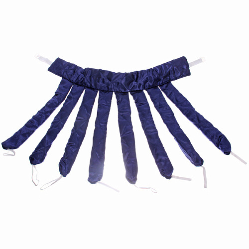 Мягкие атласные бигуди на ленте "KUDRI", цвет Синяя лазурь, 53-63 на 30см