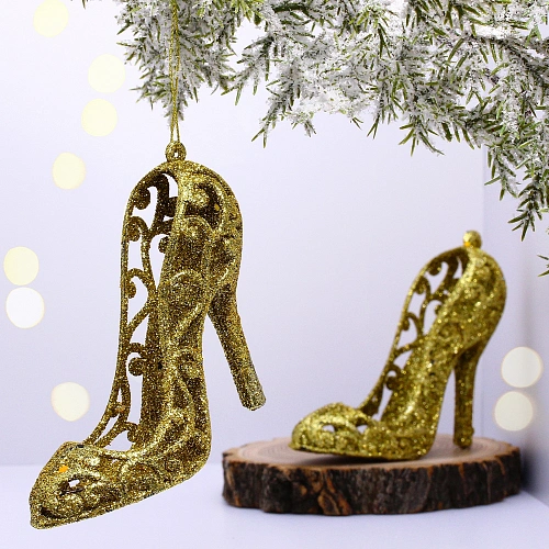 Подвеска "Туфли" 10 см (набор 2 шт), золото
