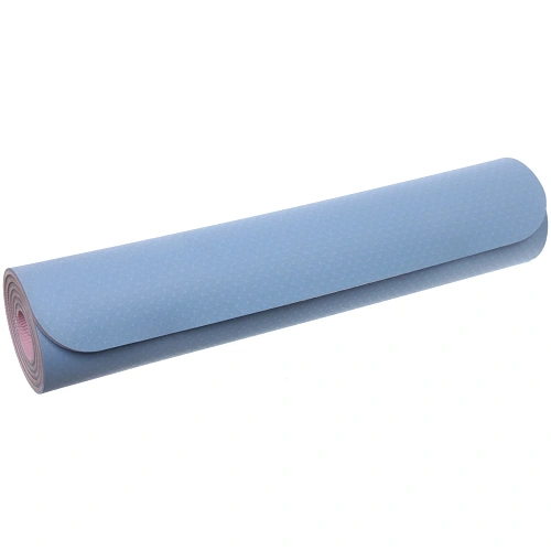 Коврик для йоги 6 мм 183х68 см Энергия 2х сторонний TPE, голубойрозовый_7