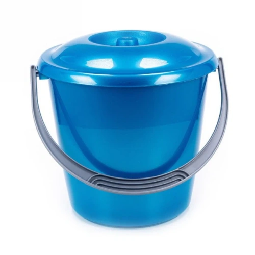 Ведро с крышкой Соло 5л перламутровое бирюзовое С631КБИР