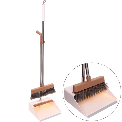 Набор для уборки, щетка для пола с совком "Люкс" персиковый 1130