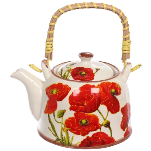 Чайник заварочный керамический 700мл с ситом "Маки"