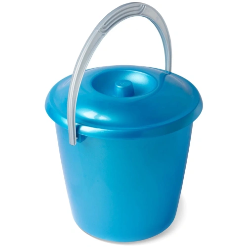 Ведро с крышкой Соло 10л перламутровое бирюзовое С633КБИР