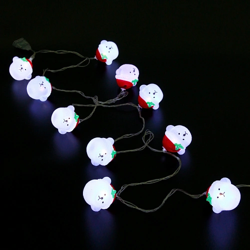 Гирлянда для дома Медвежонок 2м 10 ламп LED, 54 см прозрпров,1 реж, IP-20, Белый (возможность соединения)_2