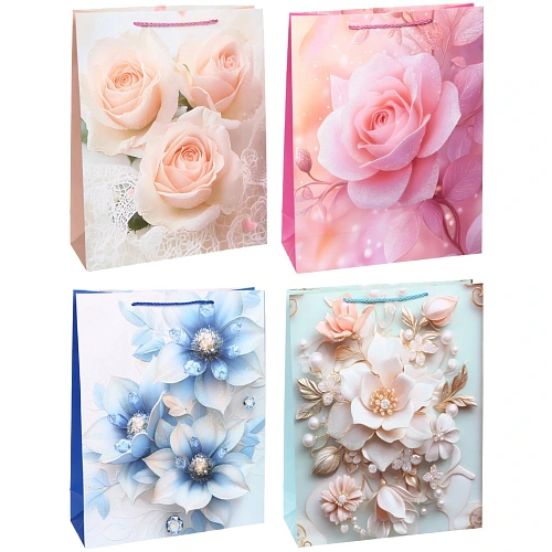 Пакет подарочный "Королевство цветов" 31*40*12 см