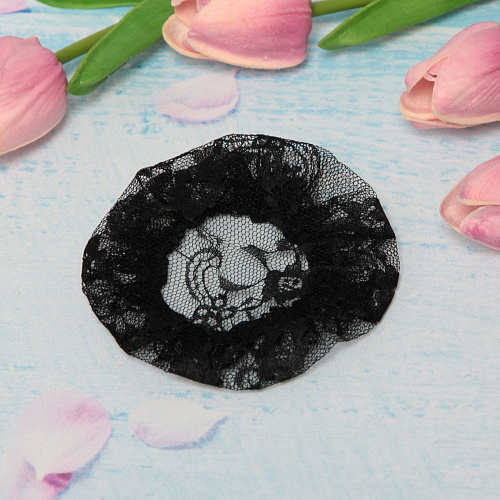 Сетка на пучок Ballet style - Ажурная, цвет черный, d-10см_4