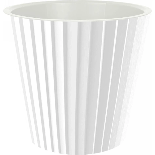 Горшок для цветов пластиковый 10,5л d-28см "Sand" c дренажной вставкой, белый