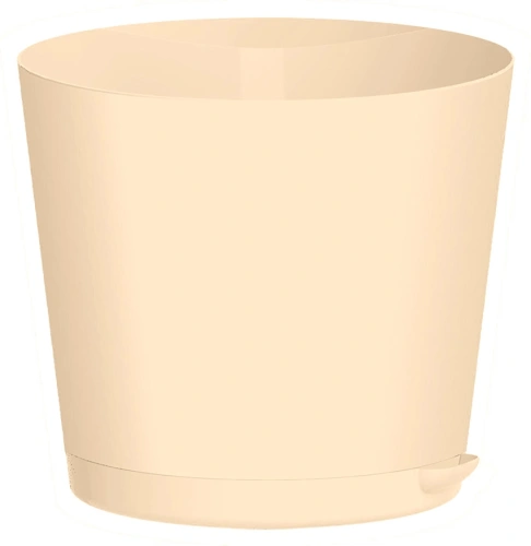 Горшок для цветов пластиковый 2л d-16см "Oregano" с прикорневым поливом светло-бежевый