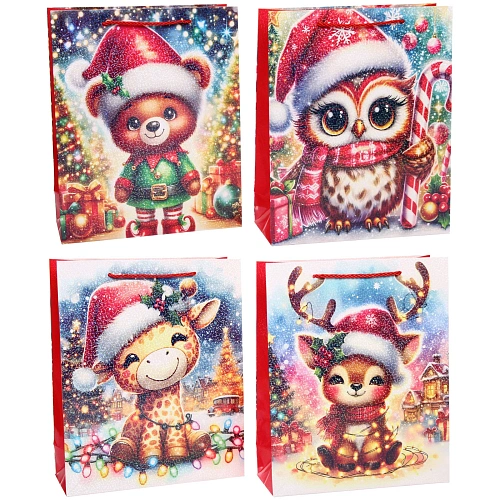 Пакет подарочный "Лесные жители" 26*32*10 см