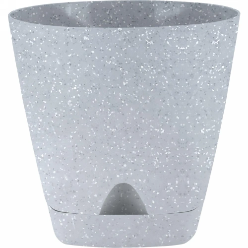 Горшок для цветов пластиковый 0,65л d-11см "Amsterdam" с прикорневым поливом, светлый камень