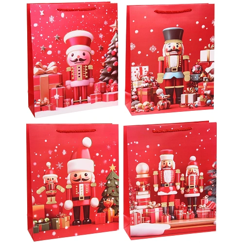 Пакет подарочный "Щелкунчик" 26*32*10 см, микс
