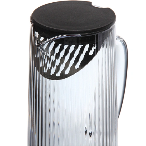 Кувшин стеклянный 1200мл Орфей с пластиковой крышкой и ситом, серый_4