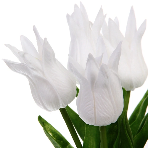 Цветы искусственные Natur 37см Тюльпаны 7шт белые_4