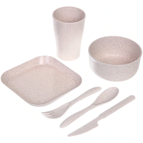 Набор для пикника ЭкоЛайф25предм (4тарелки, 4салатника, 4стакана,4 ложки,4 вилки,4ножа, подставка)_4