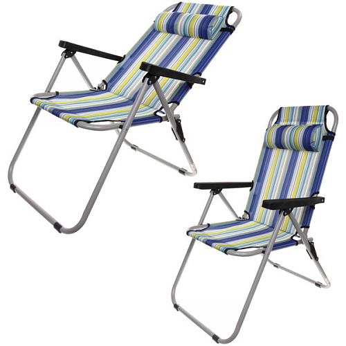 Стул 93*54*64см "Венеция" складной, с подголовником,2 положения ДоброСад