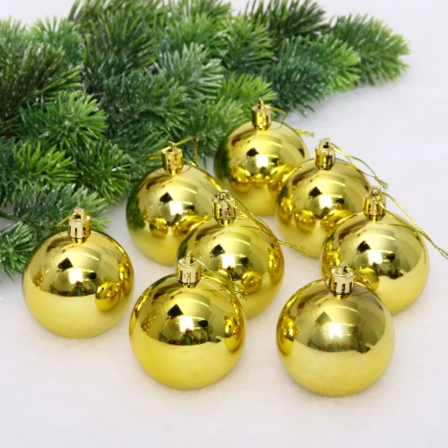 Новогодние шары 6 см (набор 24 шт) "Глянец", золото