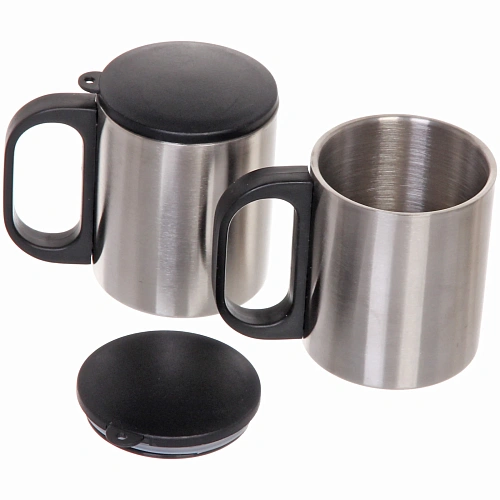 Набор походный 3предмета в сумке (Термос 500мл+2термокружки 200мл)металлик_4