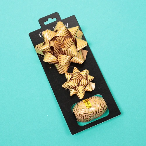 Набор для декорирования Параллели судьбы бант 1,7см, бант 1 см, лента 5мм (10м), Золото_3