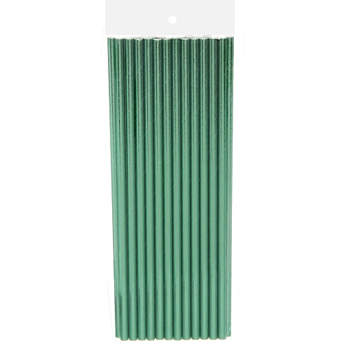 Трубочка для коктейля "Волшебство" 19,5 см d-6 мм (набор 25 шт), Зеленый