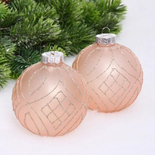 Набор шаров "Загадка" 10 см (в наборе 2 шт), Шампань