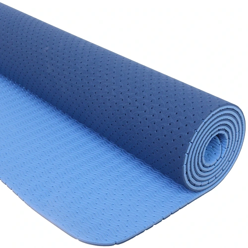 Коврик для йоги 6 мм 183х61 см Sports time перфорированный (ТРЕ), голубойсиний_7