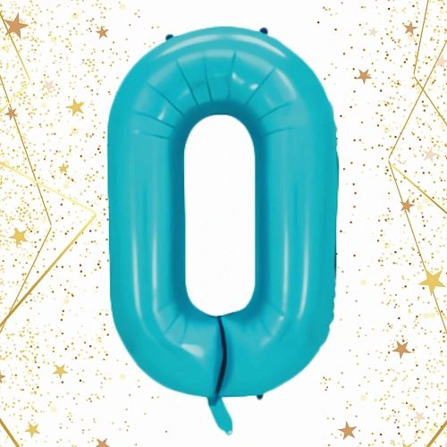 Шар фольгированный 32'81см Цифра 0 (голубой)_2