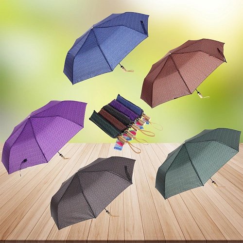 Зонт женский полуавтомат Флора, цвет микс, 8 спиц, d-100см, длина в слож виде 30см_3