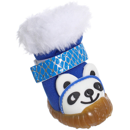 Ботинки зимние для животных МОДНЫЙ БРО, на липучке, цвет синий, размер 1, 4см_4