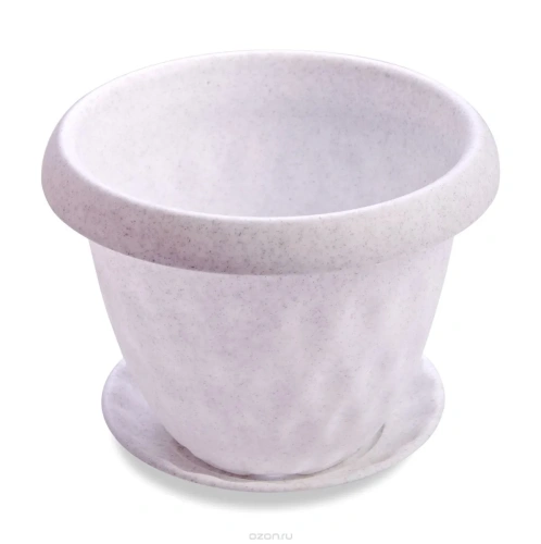 Горшок для цветов пластиковый 0,9л d-14см "Розетта" c поддоном мраморный С125МРА