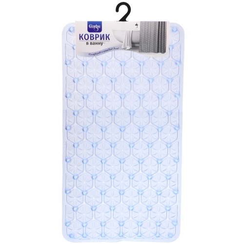 Коврик в ванну 67х37 "Эллада" синий