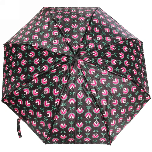 Зонт женский полуавтомат Ультрамарин - Венера, микс 6 цветов, 8 спиц, d-100см, длина в слож виде 28см, голубые цветы_28