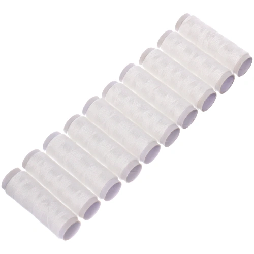 Нитки в наборе 10шт, цвет белый, 40м. 16,5*5,5*1,6см ✦ (пакет с подвесом)