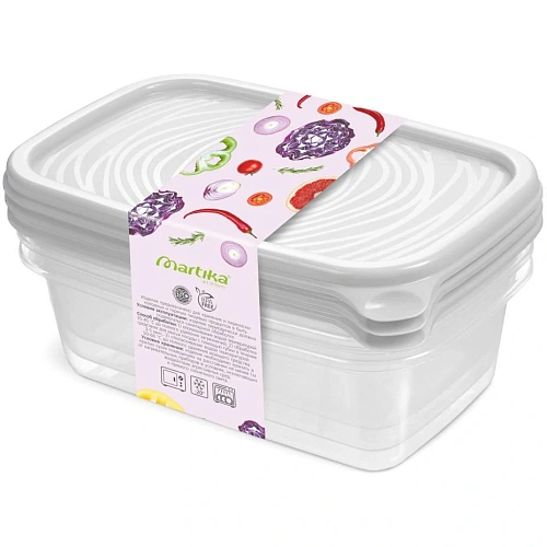 Контейнер прямоугольный "Романо" набор 3 шт 0,45л светло-серый С854СЕР