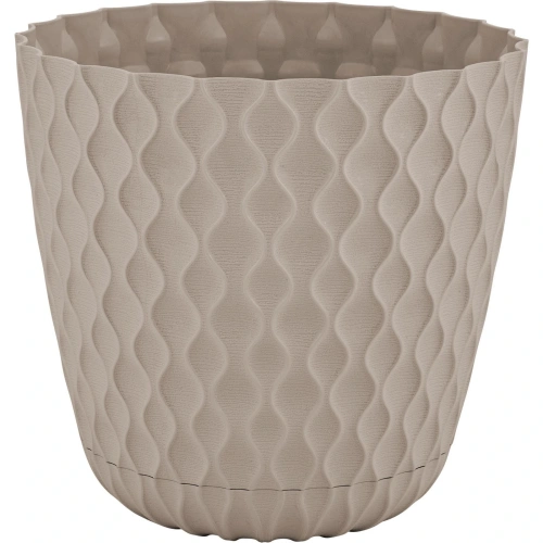 Горшок для цветов пластиковый 4,7л d-20,5см "Wave" с дренажной сеткой и съемным поддоном, французский платан