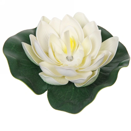 Растение водоплавающее "Кувшинка" d-17см белая, с подсветкой (теплый белый)