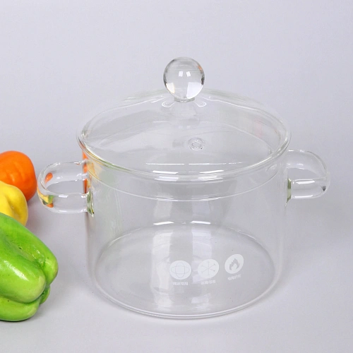 Кастрюля из боросиликатного стекла 1,35л Хай-Тек со стеклянными ручками_10