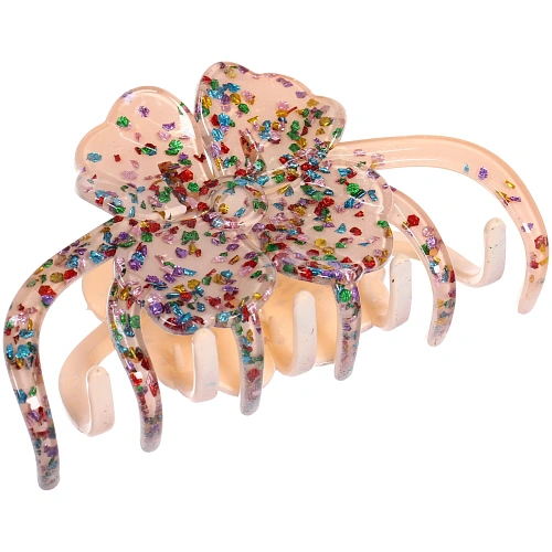 Заколка - краб для волос AKS - VIENTO, микс 6 цветов, цветок, 116см _10