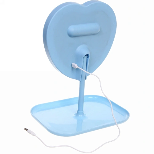 Зеркало настольное с подсветкой на подставке Mary Touch - Heart, цвет голубой, USB, 2029см_9