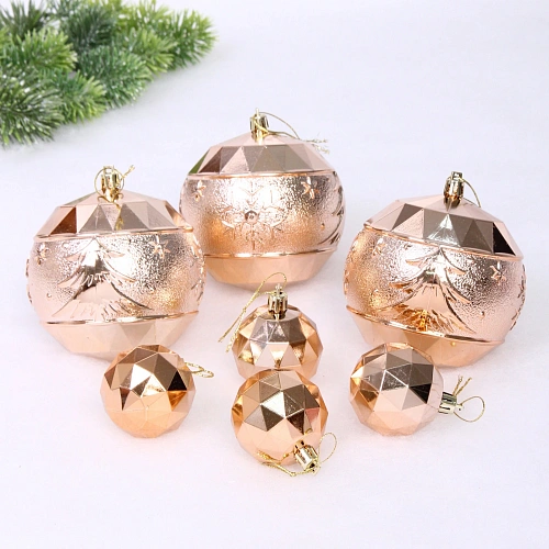 Набор шаров Miracle 10 см + 5 см (15 предметов), Шампань_4