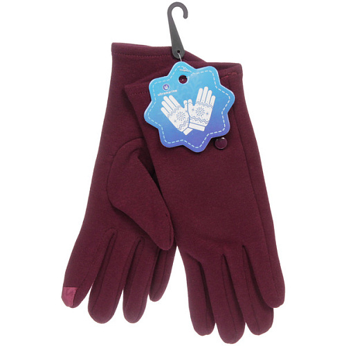 Перчатки  женские с утеплителем ELEGANZZA, цвет бордовой розы, размер 238,5см, (пакет с подвесом)_3