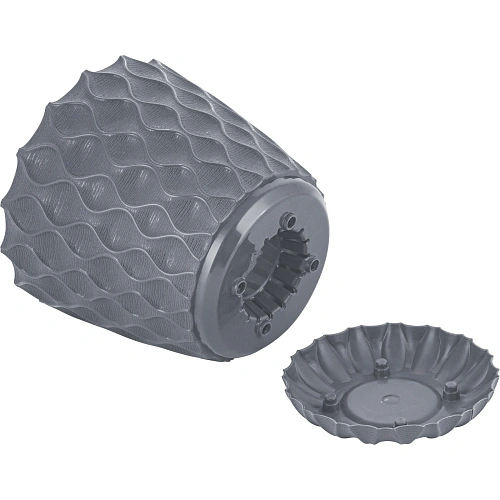 Горшок для цветов пластиковый 2,5л d-17,5см Wave с дренажной сеткой и съемным поддоном, вулканический серый_5